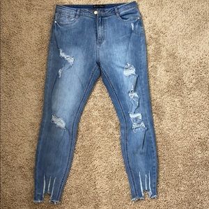 Denim ankle jeans